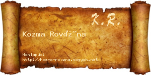 Kozma Rovéna névjegykártya